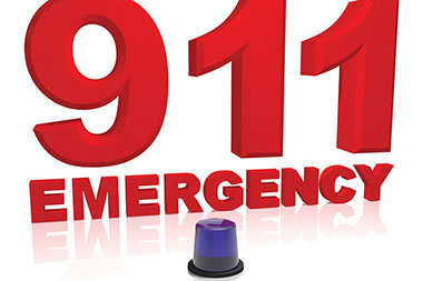 Illustration of 911 Emergency written.