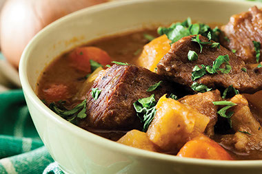 A bowl of beef stew.