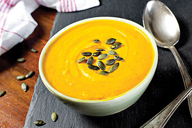Creamy squash soup.