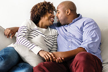 Couple embracing each other.