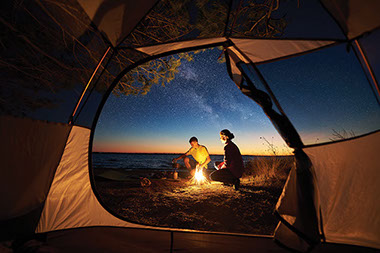 Couple camping. Couple camping.
