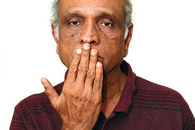 Image of elderly man with stroke symptoms.