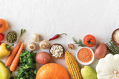 Variety of fresh food ingredients.