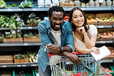 Couple at the grocery store. Couple at the grocery store.