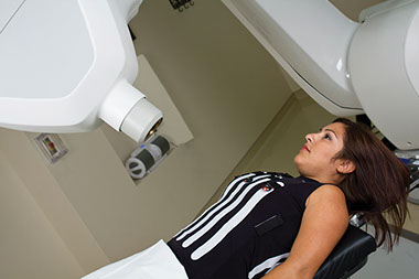 Image of women getting a lung scan.