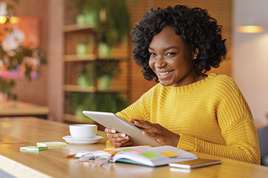 Smiling women with digital tablet. Smiling women with digital tablet.