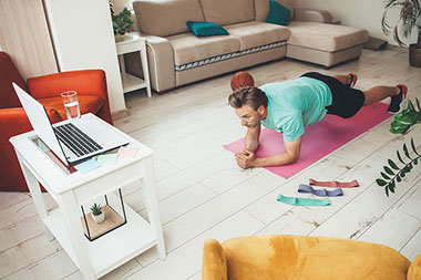 Man working out at home. Man working out at home.