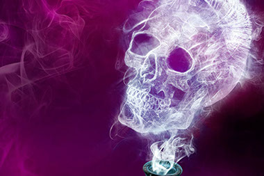 Concept image of smoke forming a skull.