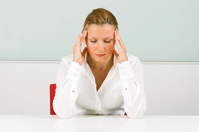 Image of women holding the sides of your forehead.