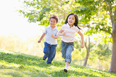 Image of 2 young kids running. Image of 2 young kids running.