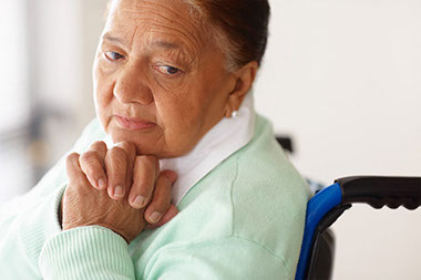 Image of older women looking nervous.
