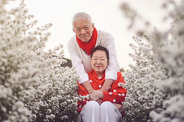 Couple enjoying the outdoors.