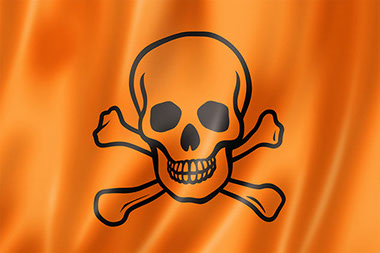 Image of skull and bones that represent poison.