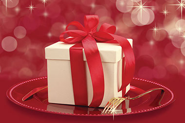 Image of gift sitting on a plate.