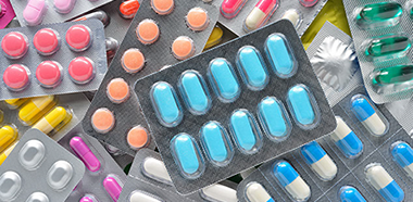 Avoid getting hooked on medicines. Image of various medications.