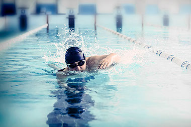 Man swimming.
