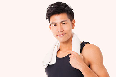 Man with sweat towel.