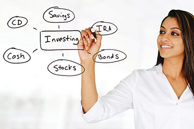 Image of women writing different types of investments.