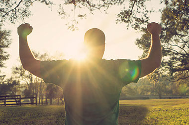 Man with arms up. Man with arms up.