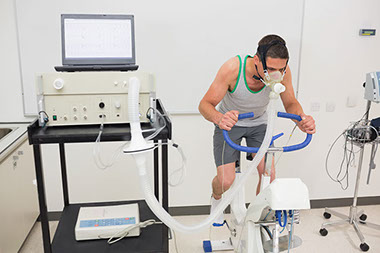 Image of man performing a stress test.
