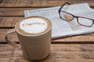 A morning cup of coffee.