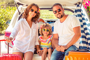 Image of family about to go on a road trip. Image of family about to go on a road trip.
