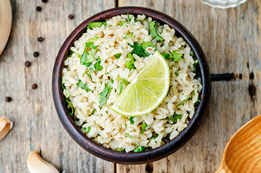 Image of brown rice in a bowl.