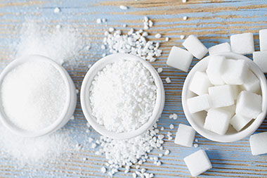 White sugar assortment.