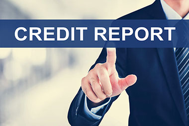 Image of finger pointing to the words 'Credit Report'