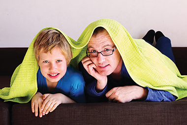 Image of father and young son.