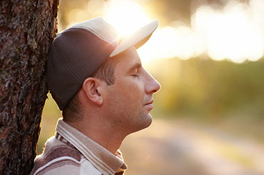 Image of man with his eyes closed. Image of man with his eyes closed.