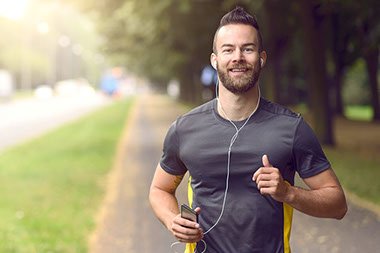 Man jogging outside.