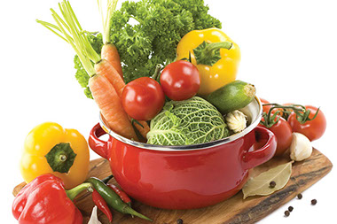 Image of cooking pot fill with different vegetables.