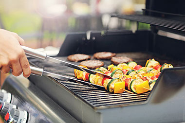 Vegetables on the grill.