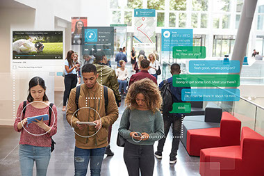 People using social media.