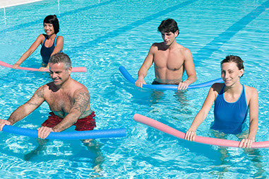Water exercise class in session.