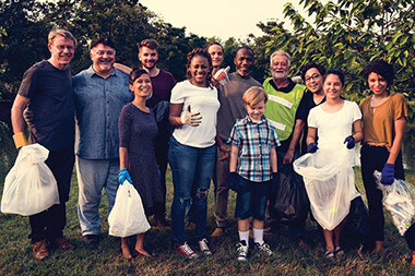 A group of volunteers.