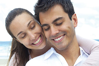 Let it go. Image of happy, young cople.