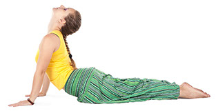 Image of women doing a spinal stretch.
