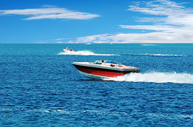 Accident-free boating. Image of boat on the water.