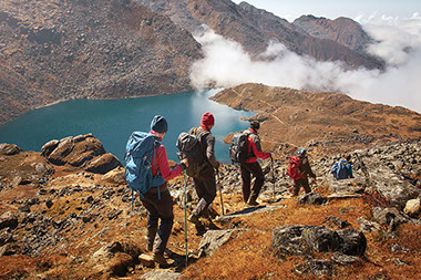 Group of people hiking.