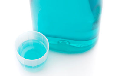 Image of blue mouthwash.
