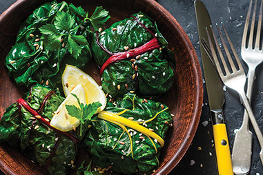 Swiss chard wraps. Swiss chard wraps.