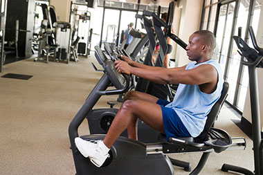 Image of man exercising at the gym.