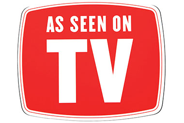The truth about TV drug ads. Image of "As Seen On TV" logo.