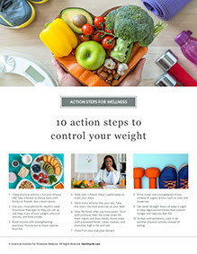 Page from HealthyLife Weigh book by the American Institute for Preventive Medicine. www.HealthyLife.com. All rights reserved.