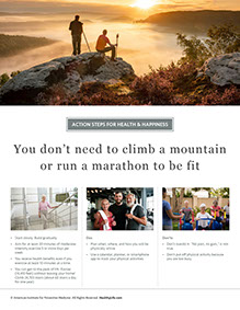 Page from HealthyLife Weigh book by the American Institute for Preventive Medicine. www.HealthyLife.com. All rights reserved.