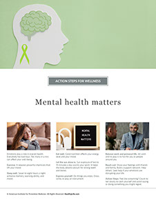 Minding Your Mental Health Book. Published by the American Institute for Preventive Medicine. www.HealthyLife.com. All rights reserved.