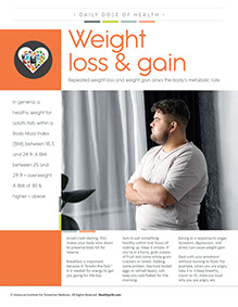 HealthyLife Weigh. Published by the American Institute for Preventive Medicine. Page from HealthyLife Weigh book by the American Institute for Preventive Medicine. www.HealthyLife.com. All rights reserved.