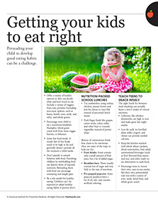 A Year of Health Hints. Published by the American Institute for Preventive Medicine. Page from A Year of Health Hints book by the American Institute for Preventive Medicine. www.HealthyLife.com. All rights reserved.